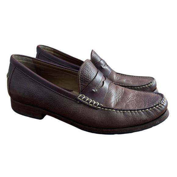 Johnston & Murphy Men\'s Brown Leather Penny Loafers